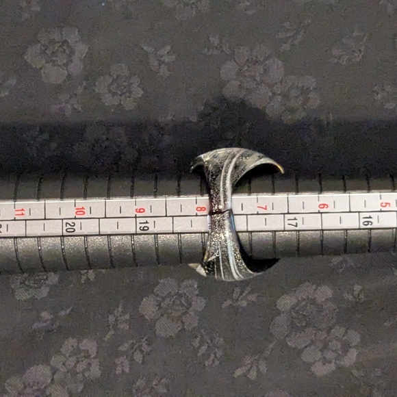 Murano Glass Ring Silver Foil Glass Ring Size 7.5 - Picture 5 of 6